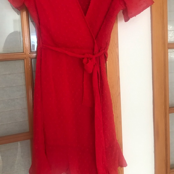 Red wrap dress size L - Picture 6 of 6
